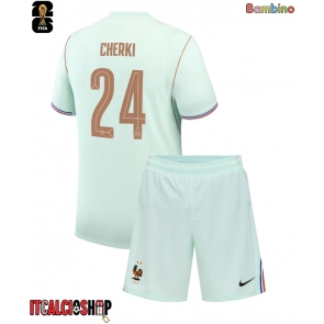 Francia Rayan Cherki #24 Seconda Maglia Bambino Mondiali 2026 Manica Corta (+ Pantaloni corti)